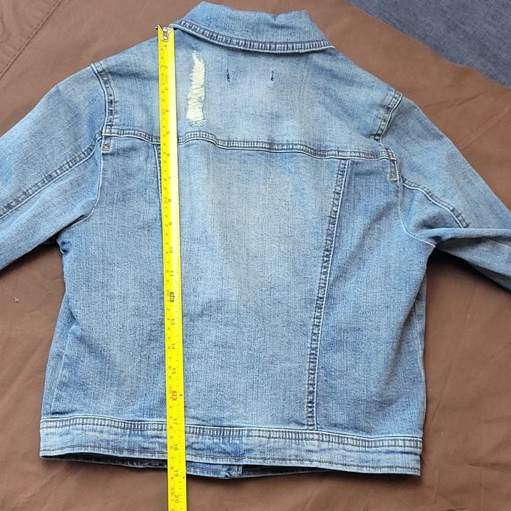 REFUGE Distressed Jean Trucker Jacket  M